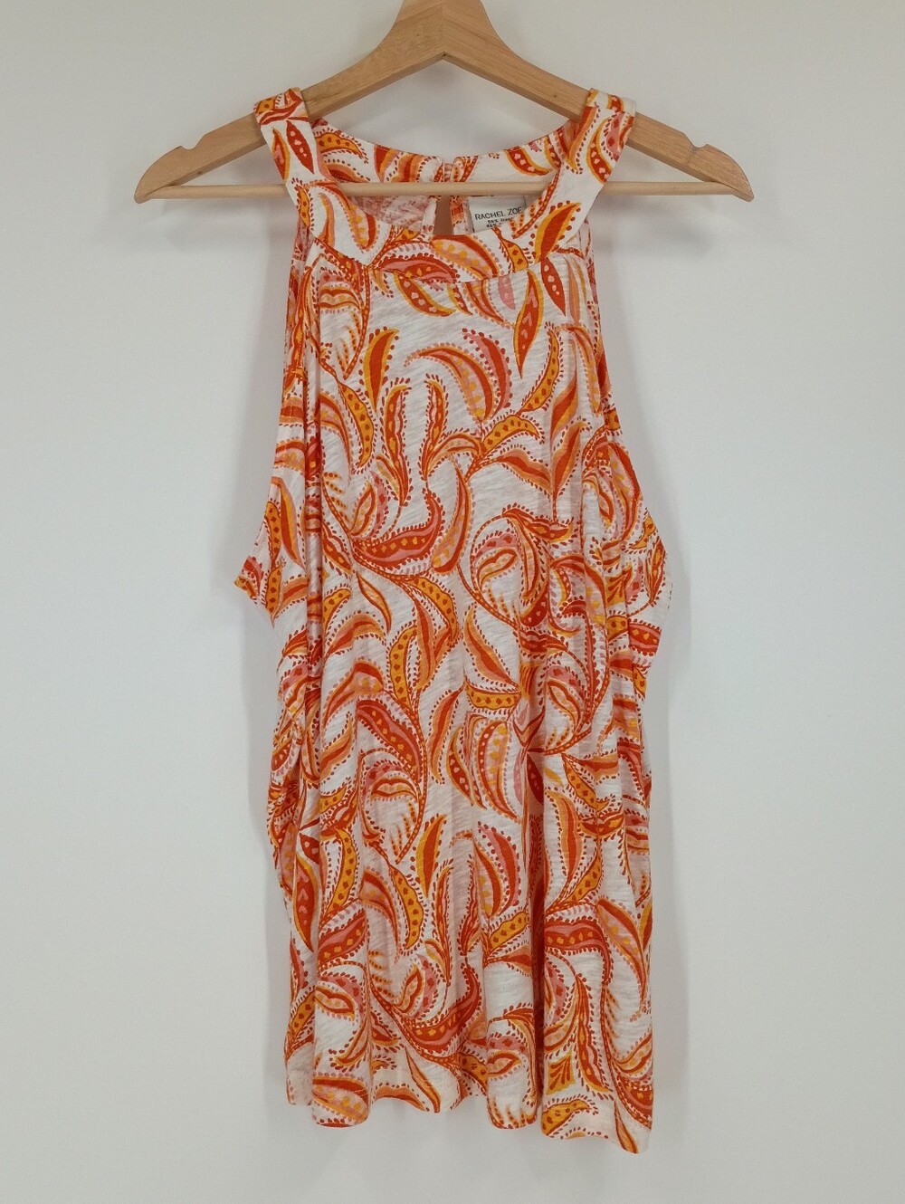 Rachel Zoe Linen Blend High Neck Tank